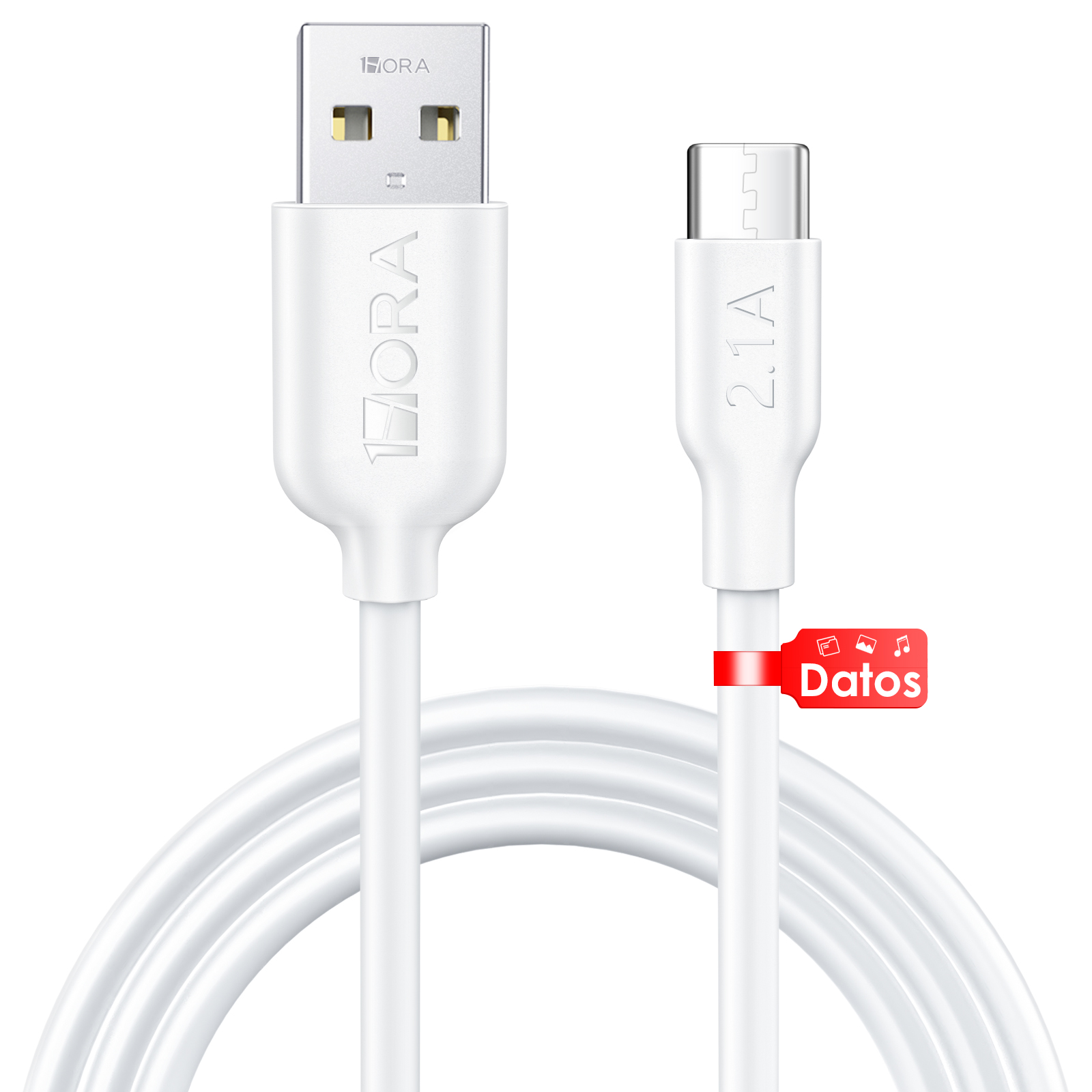 Cable TIPO C 2.1A 1M - 1HORA CAB237 - Imagen 1