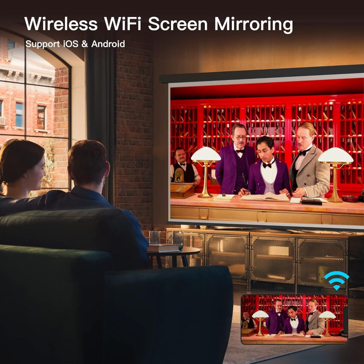 Mini proyector con WiFi y Bluetooth, 1080P - Imagen 2