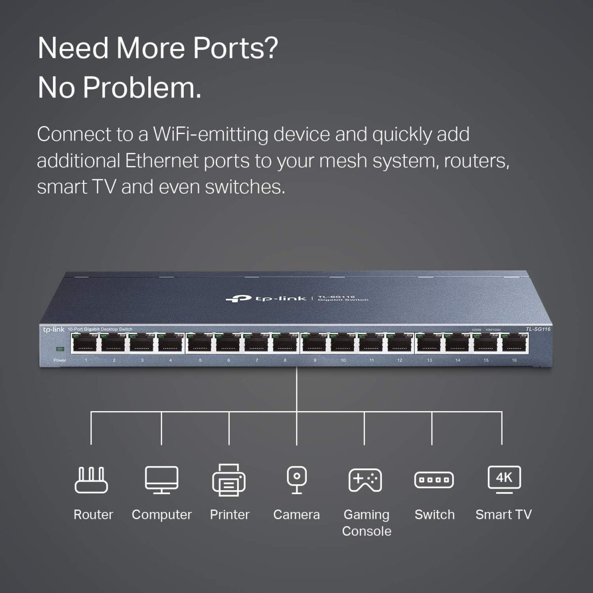 TP-Link TL-SG116 Conmutador de Red Gigabit Ethernet de 16 Puertos - Imagen 2
