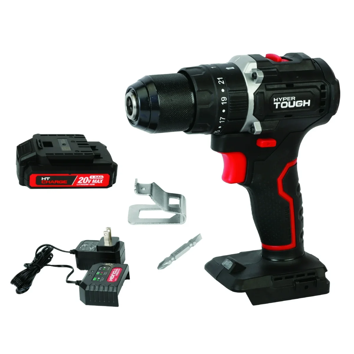 Hyper Tough Taladro de Martillo Inalámbrico 20V Max sin Escobillas