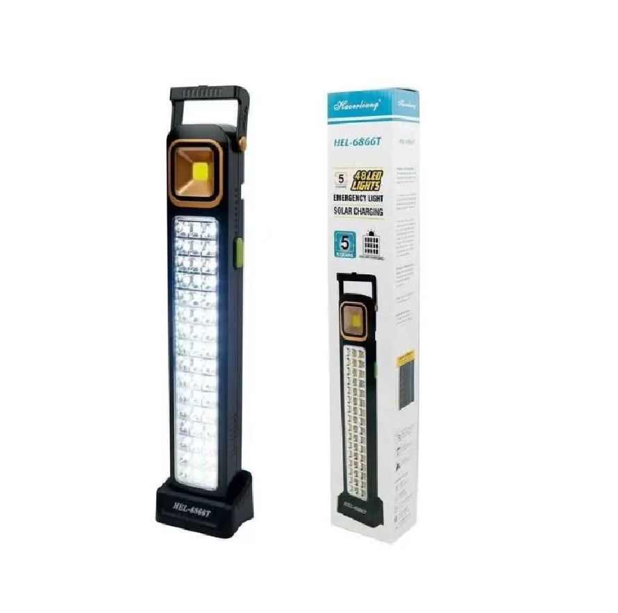 asd Lámpara de Emergencia LED HEL-6866T con 48 LEDs Recargable y Carga Solar - Imagen 1