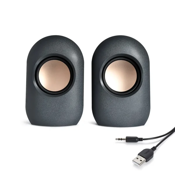 Onn. Altavoz Estéreo con Controles de Volumen y Conexión USB/AUX