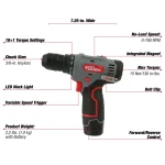 Hyper Tough Kit de Proyecto 12V con Taladro Inalámbrico y Accesorios (50 piezas) - Imagen 2