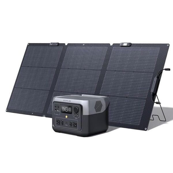 Generador Solar EF ECOFLOW RIVER 2 Max de 512 Wh con Panel Solar de 160 W