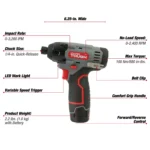 Kit de Taladro y Destornillador de Impacto Inalámbricos Hyper Tough 12V Max (Modelo 98936) - Imagen 6