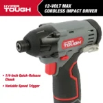 Kit de Taladro y Destornillador de Impacto Inalámbricos Hyper Tough 12V Max (Modelo 98936) - Imagen 8