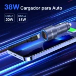 Cargador rápido para carro 38W GAR241 - 1HORA - Imagen 3