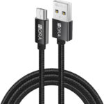 Cable V8 2.4A Trenzado negro - CAB248 1HORA