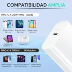 Cargador 1HORA Tipo C 20W con cable Lightning - GAR154 - Imagen 4