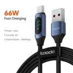 Toocki - Cable USB Tipo C con Pantalla Digital 100W 6A