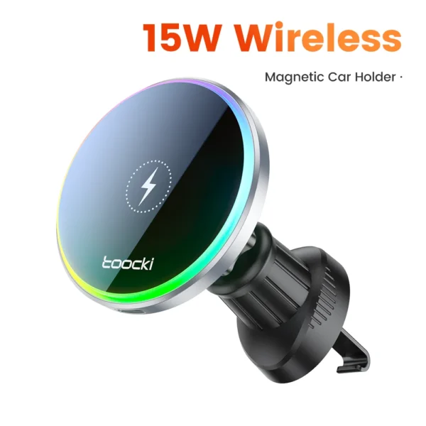 Toocki - Cargador Inalámbrico Magnético 15W para Coche