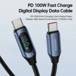 Toocki - Cable Tipo C a Tipo C PD 100W con Pantalla Digital - Imagen 2