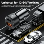 Toocki – Cargador de coche 50W doble puerto USB A + Tipo C - Imagen 5