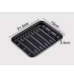 21*15*2.5cm Bandeja de plástico desechable de grado alimenticio para supermercado, para carne, alimentos frescos y verduras.