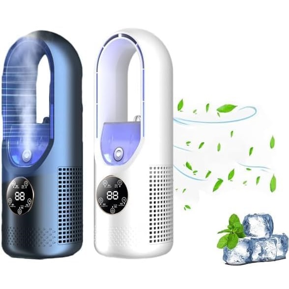Ventilador de escritorio sin aspas con pantalla LED