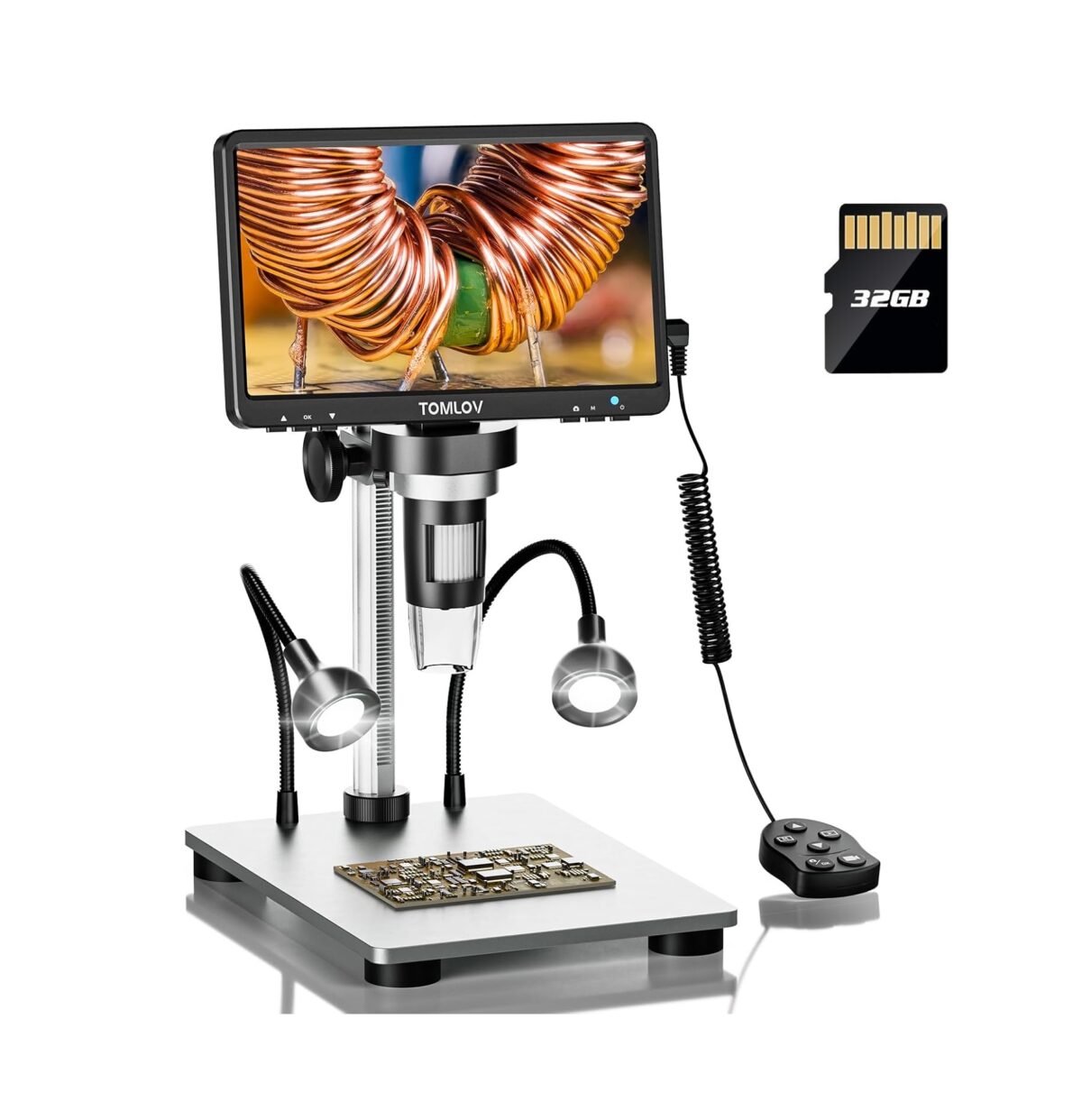 Microscopio Digital Tomlov DM9 7" LCD 1200X 1080P con Enfoque Preciso y Tarjeta 32GB - Imagen 1