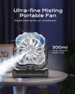 24000 mAh - 80 horas Ventilador portátil con nebulización y batería - Imagen 6