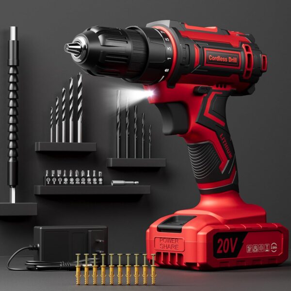 Taladro Inalámbrico VIWKO 20 V con 42 Accesorios