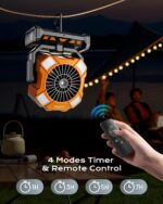 24000 mAh - 80 horas Ventilador portátil con nebulización y batería - Imagen 2