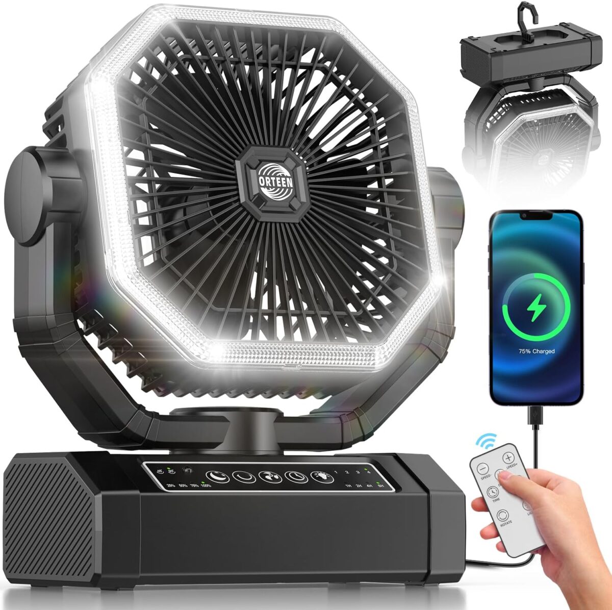 20000 mAh Ventilador recargable portátil de 9 pulgadas - Imagen 1