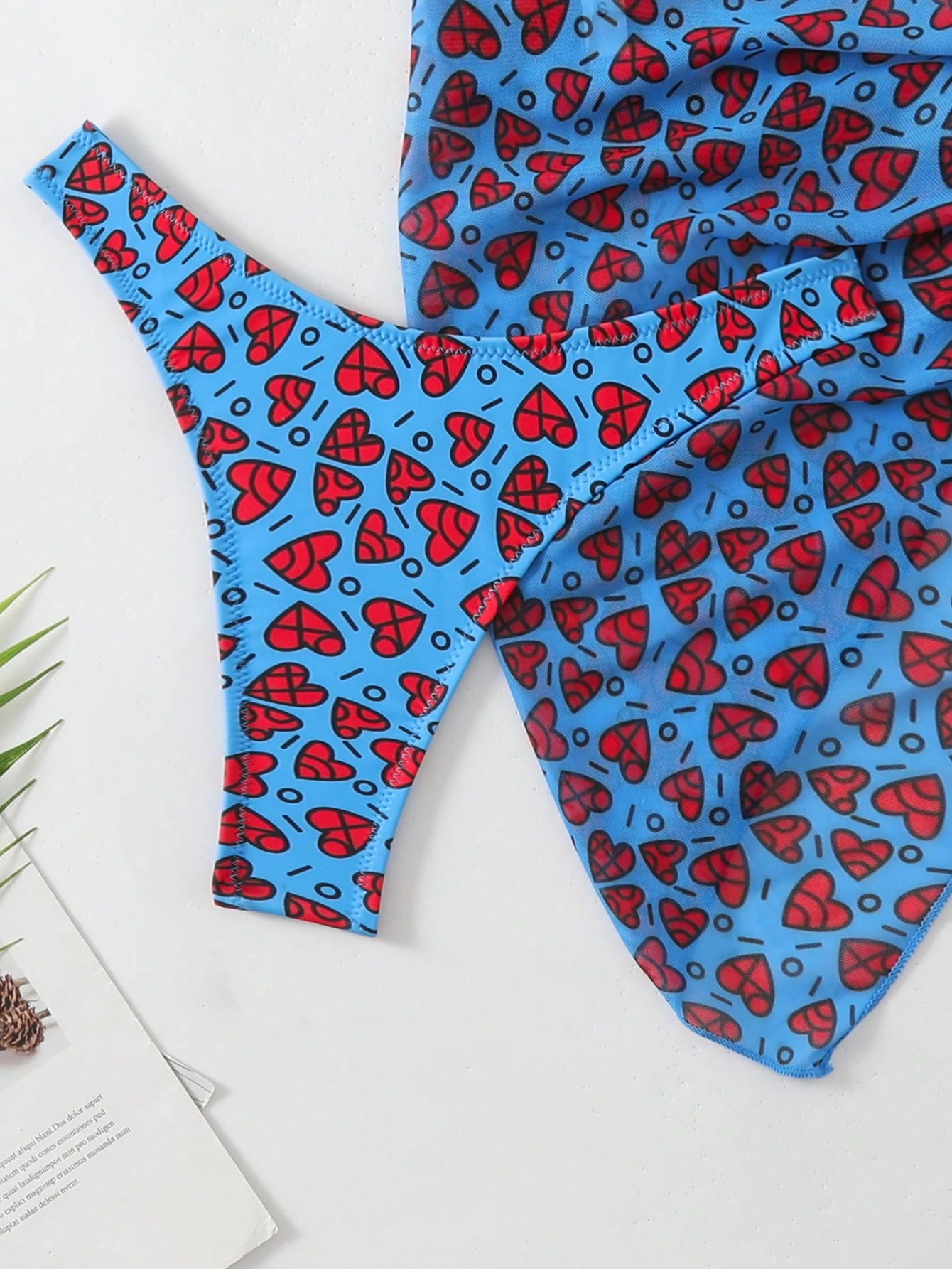 Conjunto de bikini de 3 piezas con falda de malla sexy, verano - Imagen 4