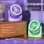 Ventilador silencioso con luz LED con batería recargable - 25.7*13*27cm - Imagen 4