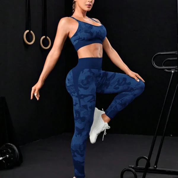 Powerista Conjunto deportivo de mujer con estampado de moda, conjunto de entrenamiento de mujer