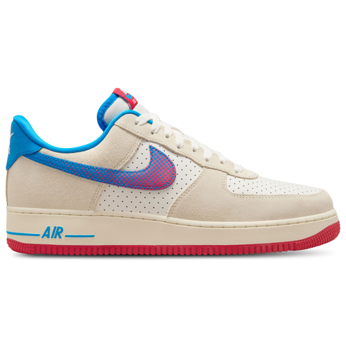 Zapatillas Nike Air Force 1 en beige con detalles vibrantes en azul y fucsia