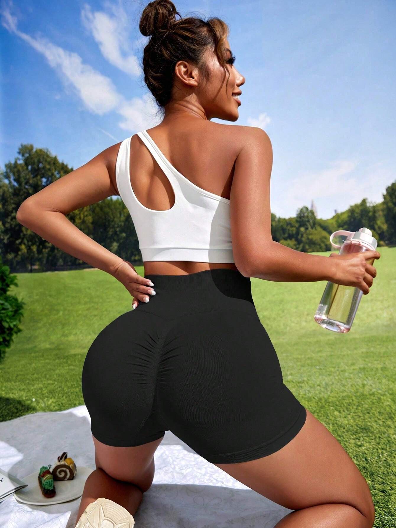 4 piezas Shorts deportivos sin costuras de alta elasticidad - Imagen 5