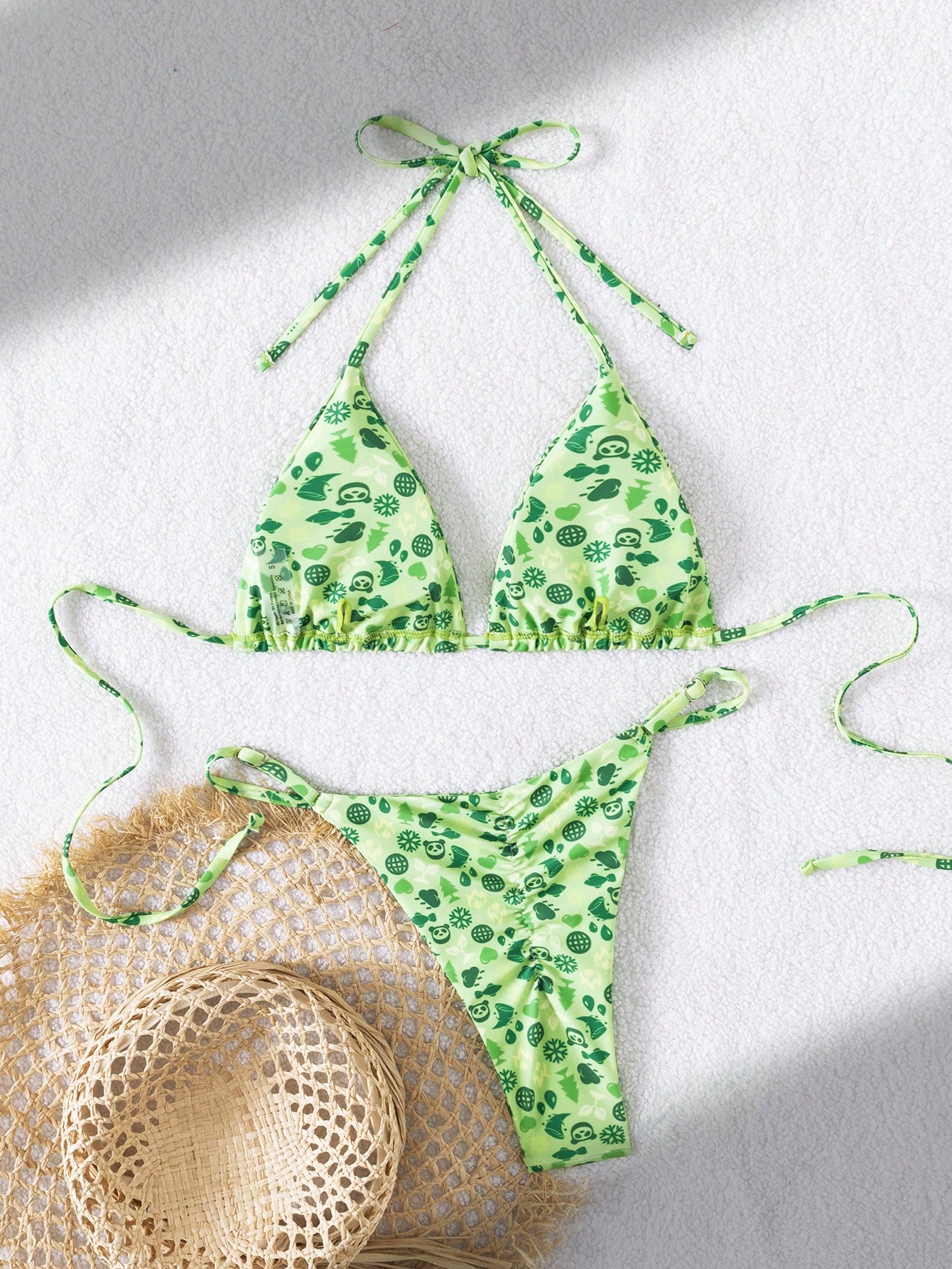 Nuevo conjunto de bikini de mujer con parte superior de cuello halter y Bottom de corte alto en forma de triángulo - Imagen 4