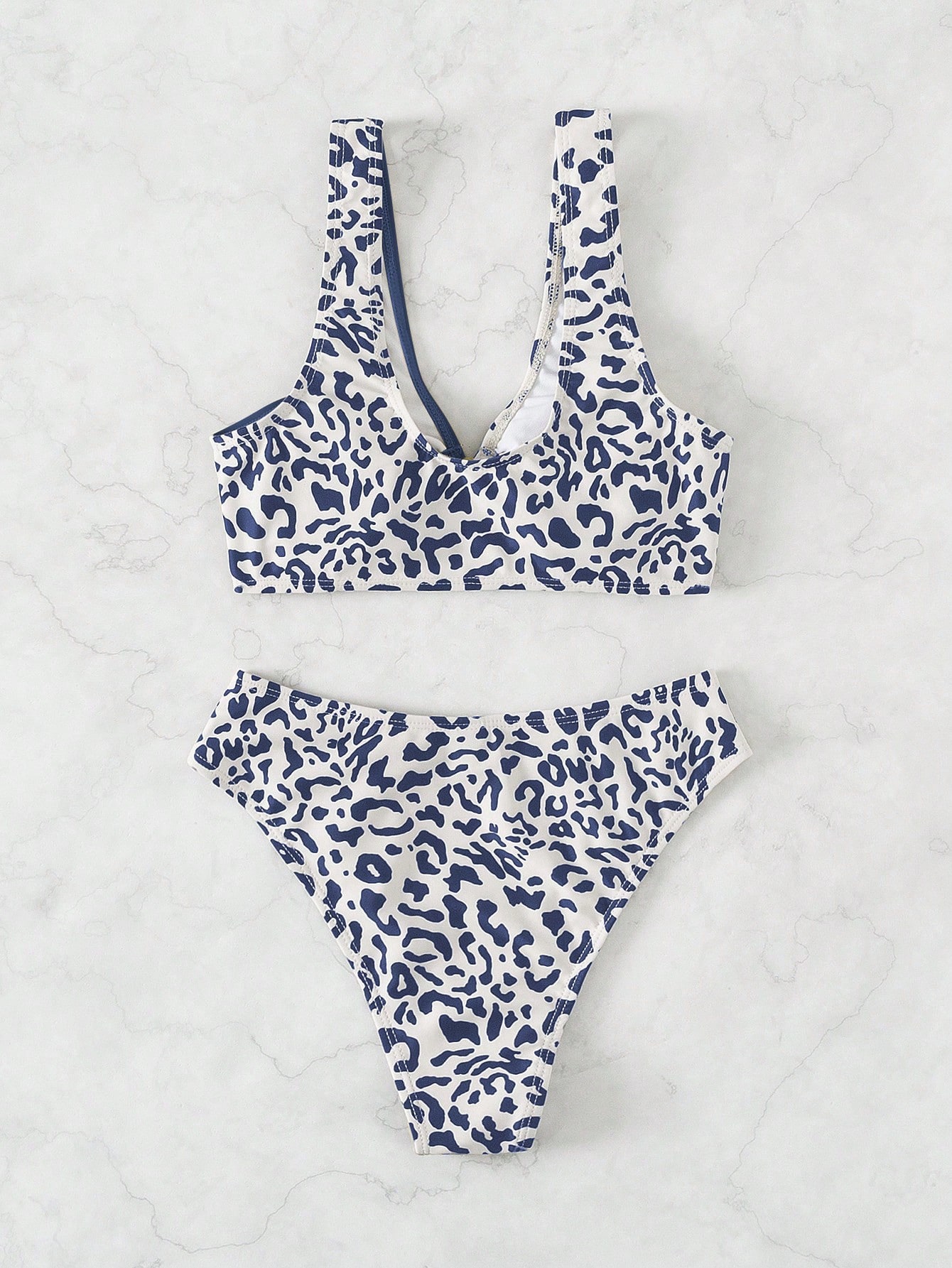 Swim 2 piezas Conjunto de bikini sexy con eslabón circular de estampado de leopardo de verano 2025 para mujer (estampado surtido) - Imagen 6