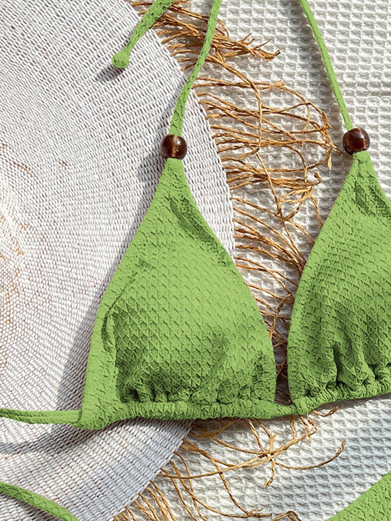 Swim Bañador bikini triángulo halter vinculado con aro - Imagen 5