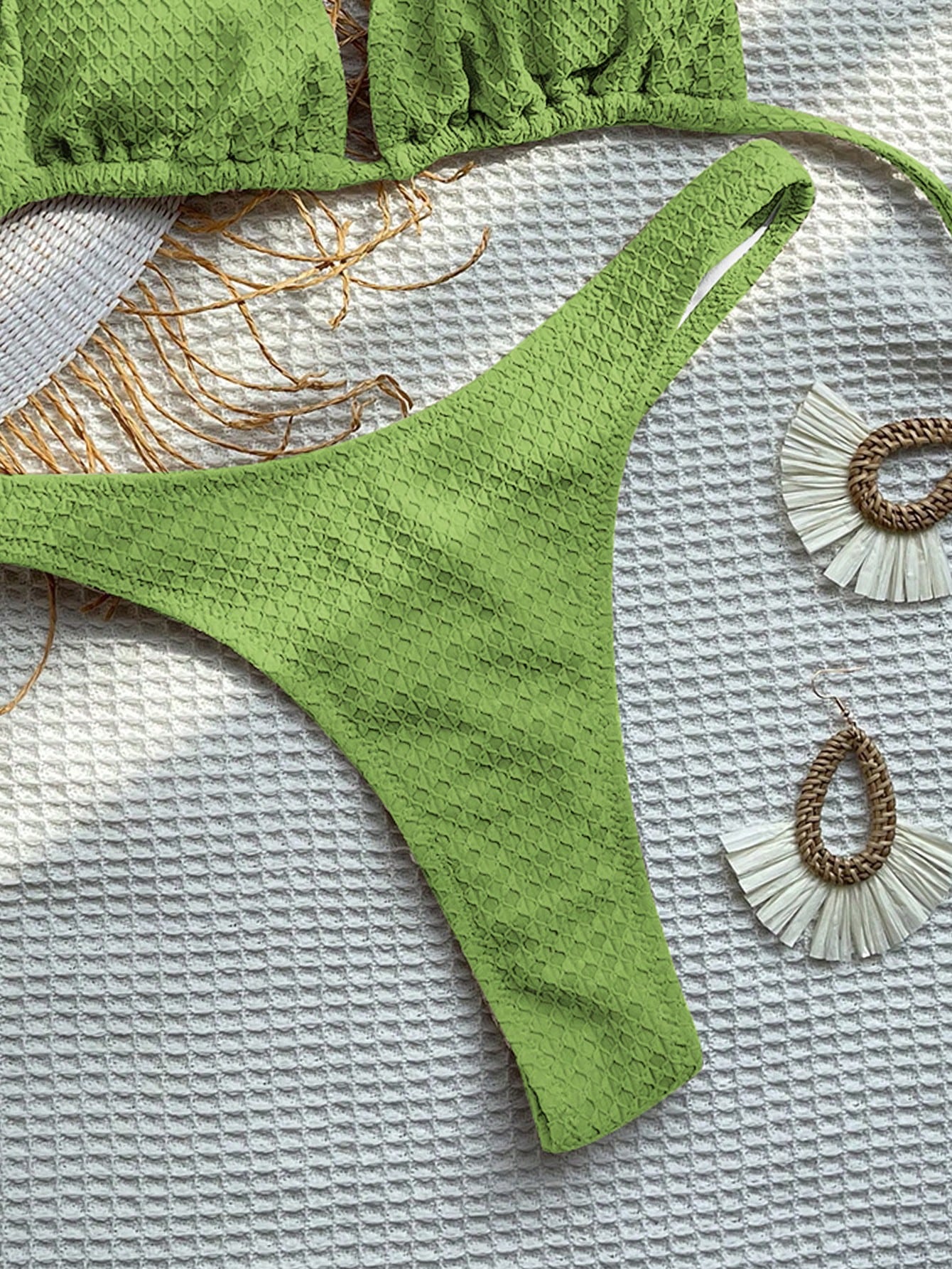Swim Bañador bikini triángulo halter vinculado con aro - Imagen 4