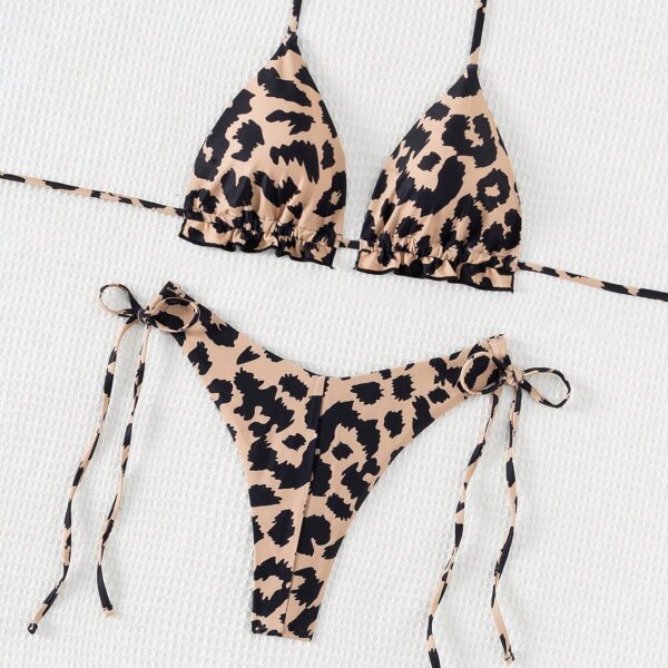 Swim Bikini de 2 piezas con estampado de leopardo para vacaciones y playa, verano 2025