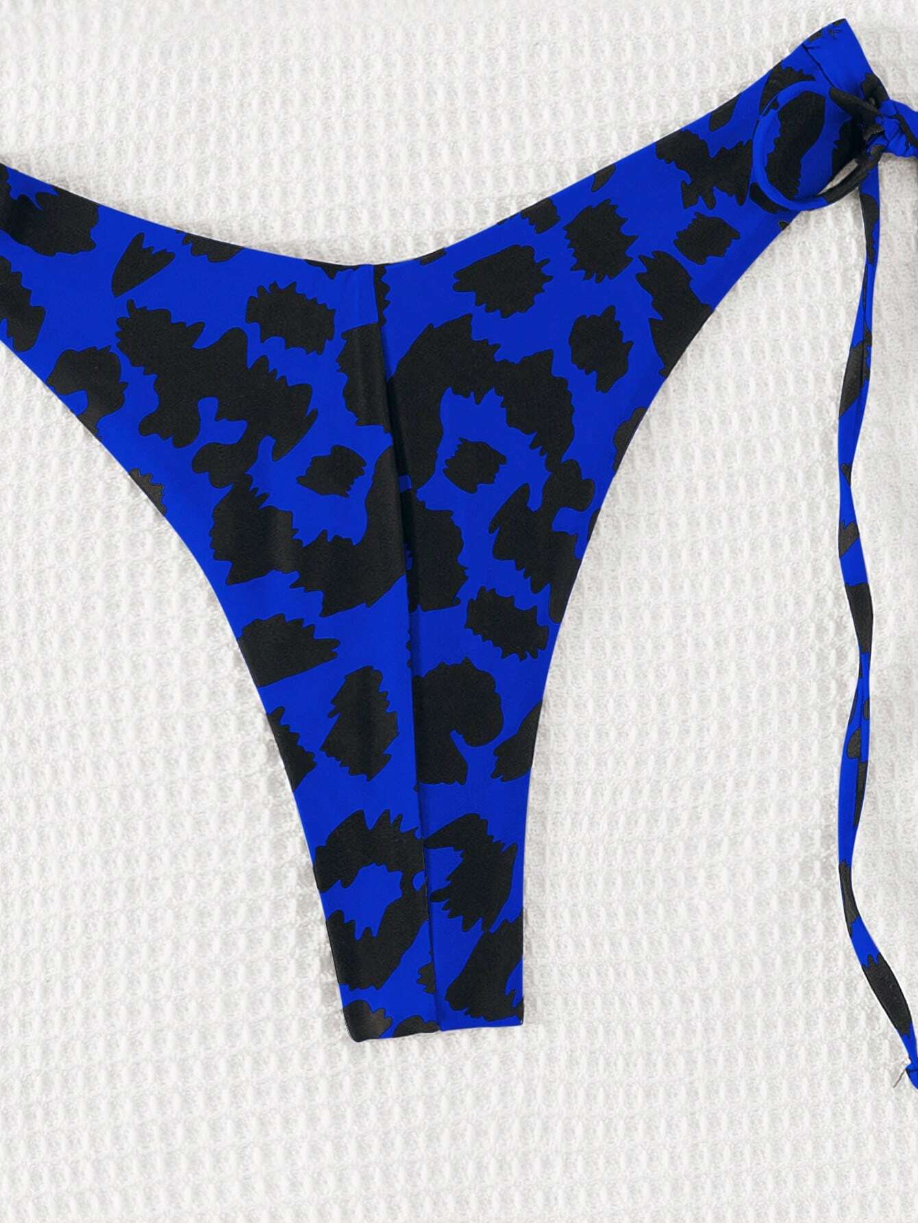 Swim Conjunto de bikini de dos piezas con cuello halter y estampado de leopardo para mujer para la playa de verano - Imagen 4