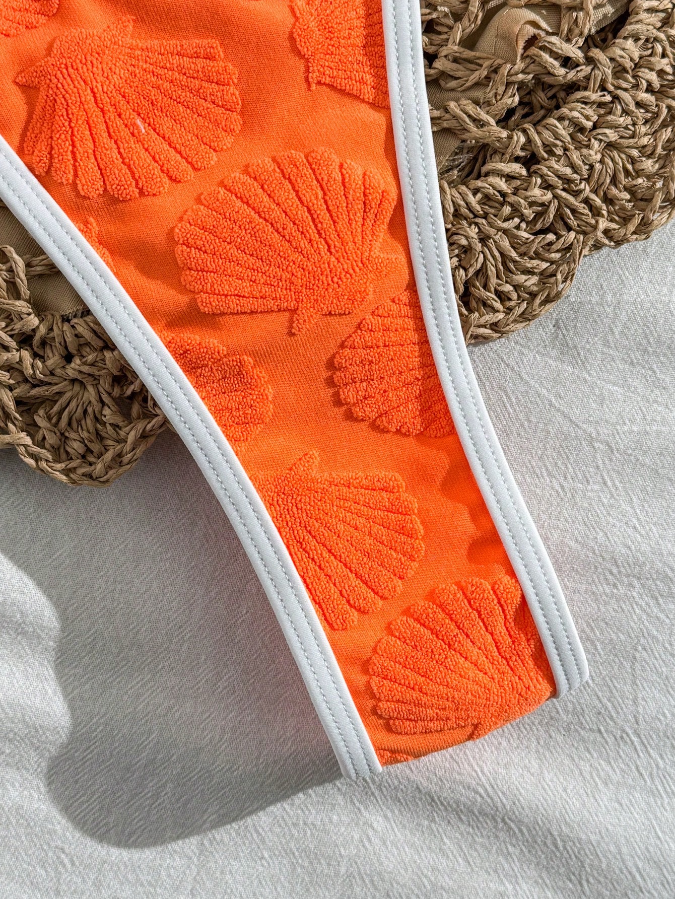 Traje de baño de 3 piezas sexy para mujer con detalles de conchas, tirantes ajustables, Bottom tipo tanga, atuendo para la playa - Imagen 3