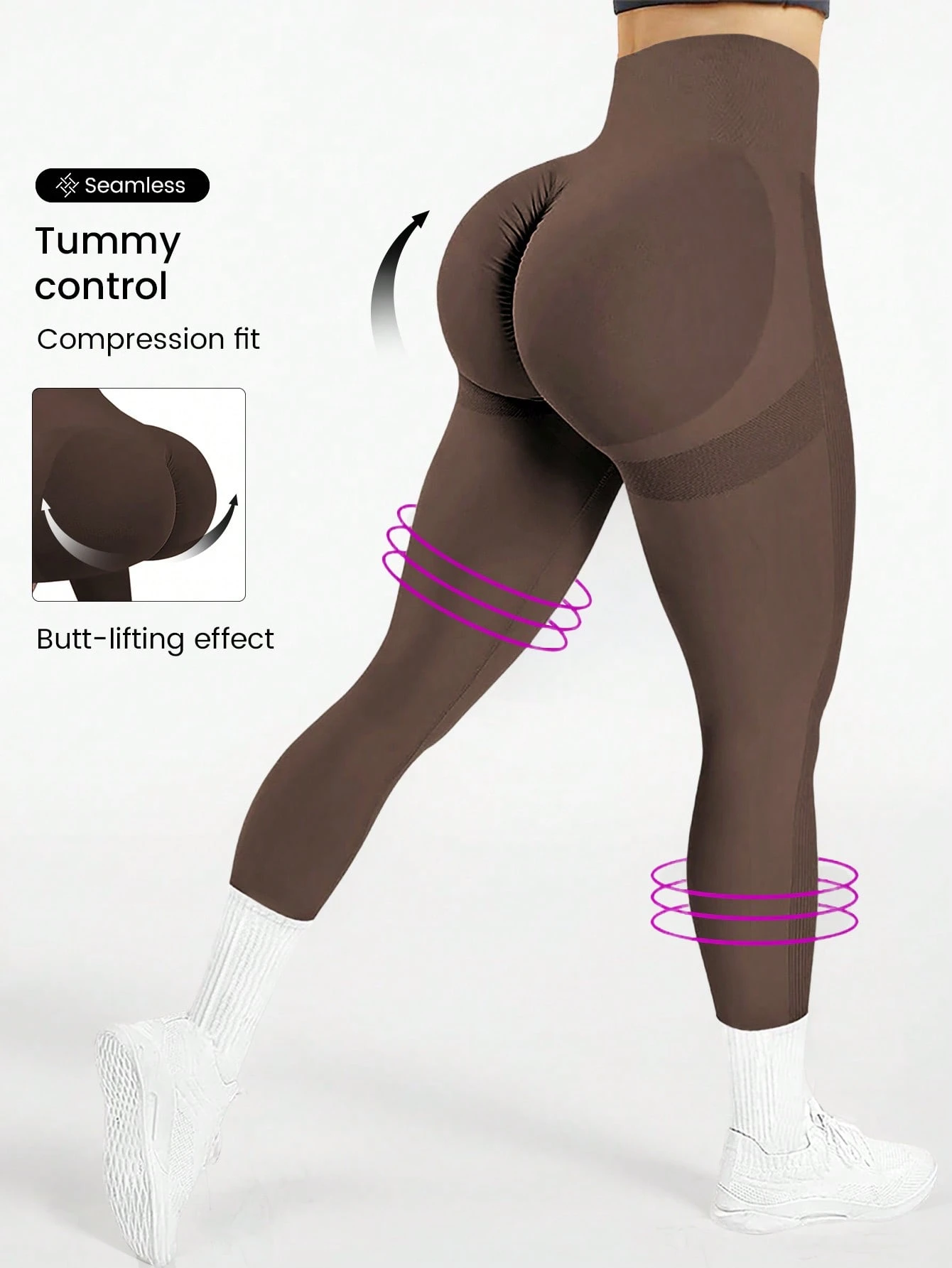Seamluxe Sport Leggings de deporte sin costuras, con alta elasticidad y control de abdomen - Imagen 1