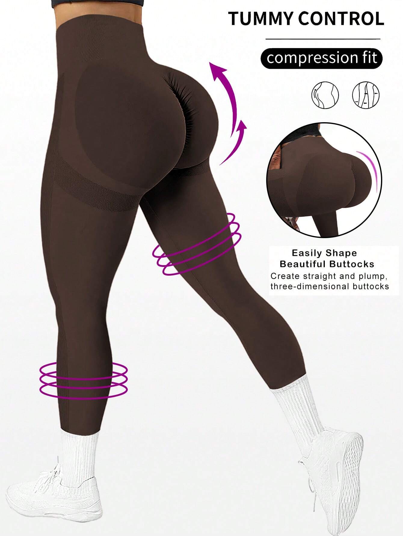 Seamluxe Sport Leggings de deporte sin costuras, con alta elasticidad y control de abdomen - Imagen 5