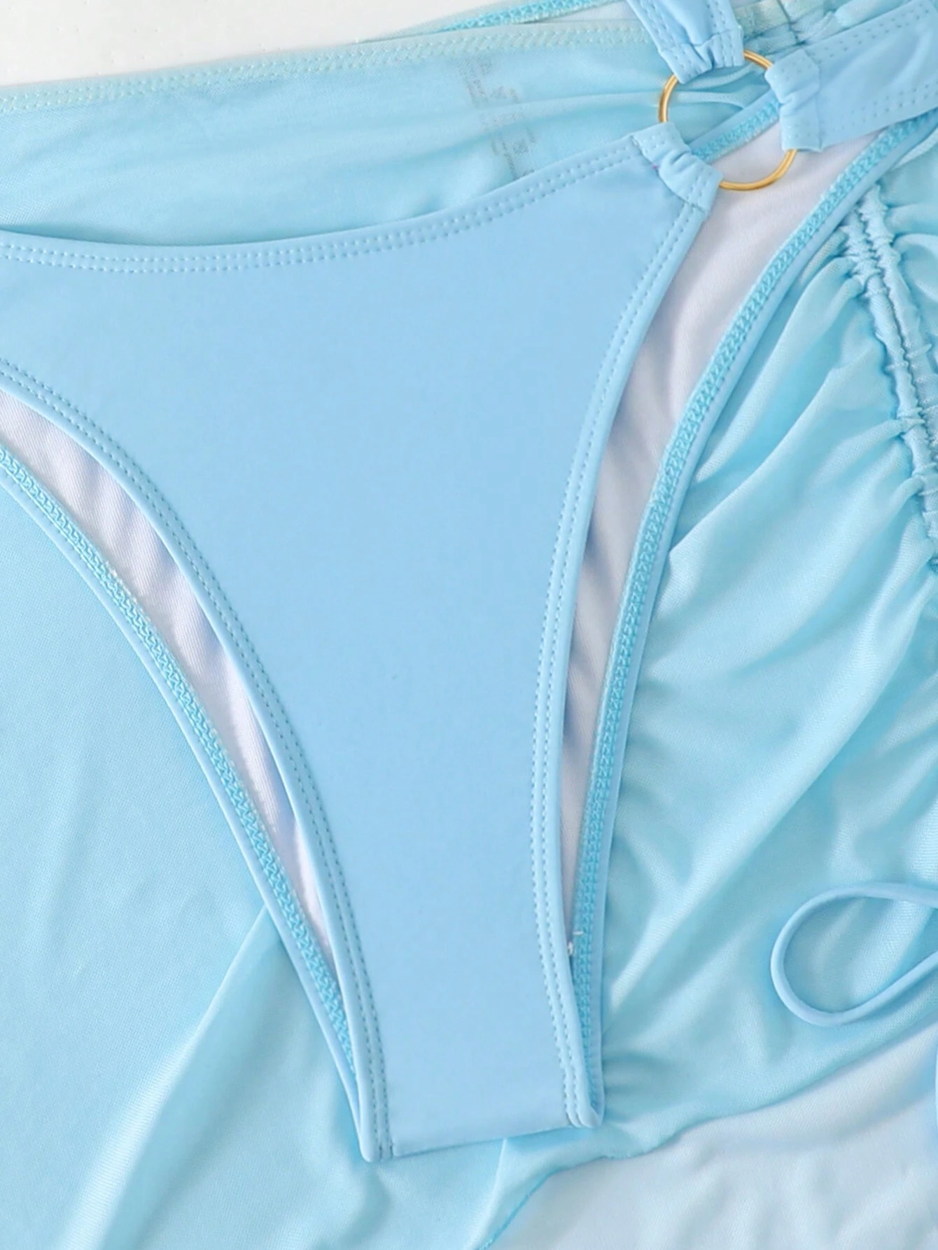 Swim Basics Bañador una pieza con abertura vinculado con aro con falda de playa - Imagen 3