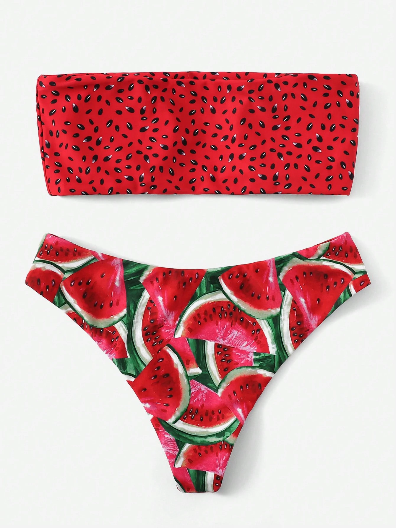 Swim Mod Bañador bikini bandeau con estampado de sandía - Imagen 5