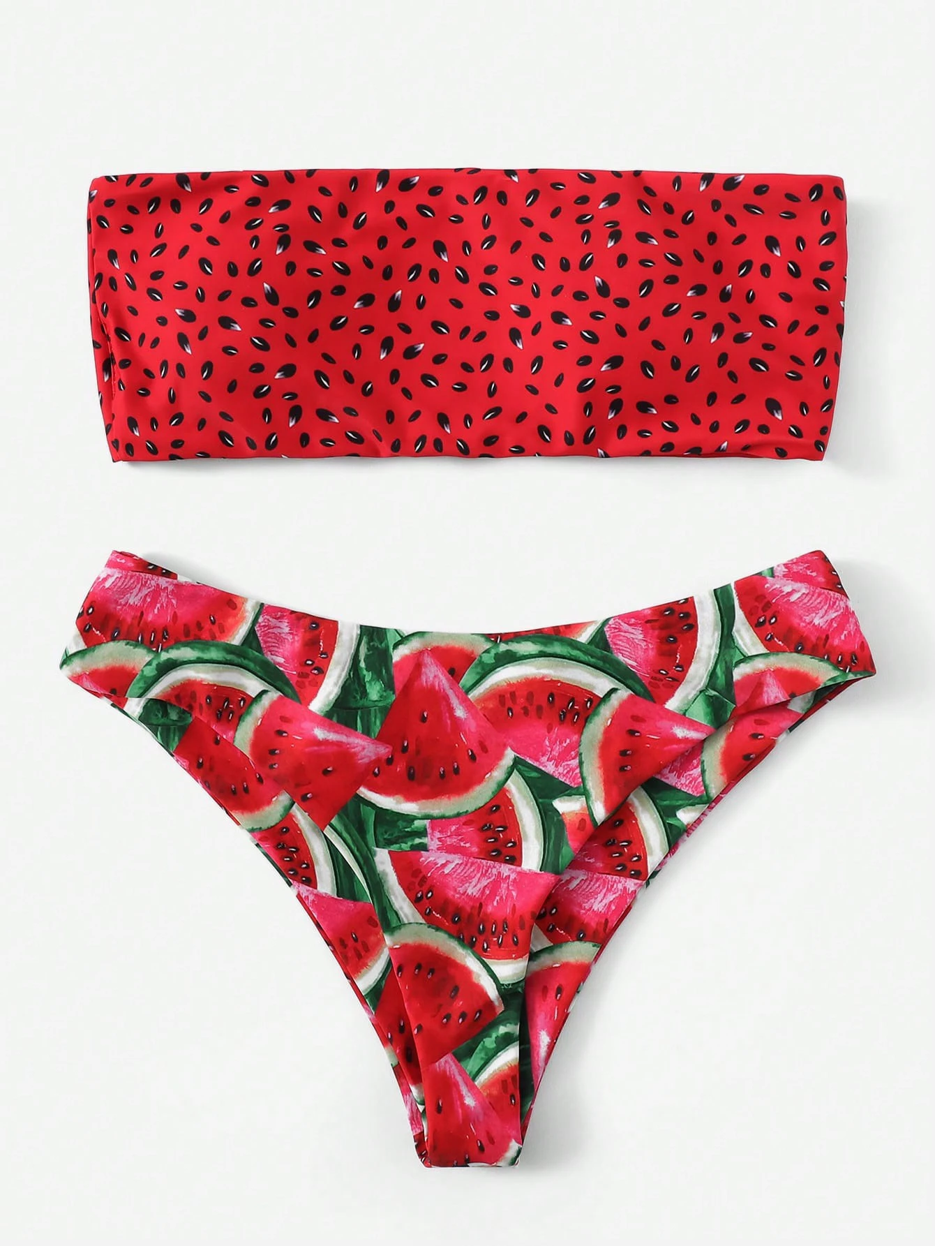 Swim Mod Bañador bikini bandeau con estampado de sandía - Imagen 4