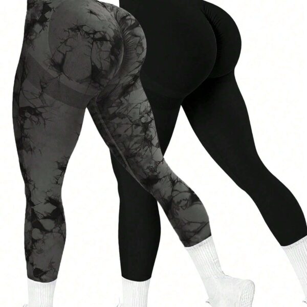 Yoga Basic Leggings de yoga moldeadores sin costuras de cintura alta para mujer (2pcs)