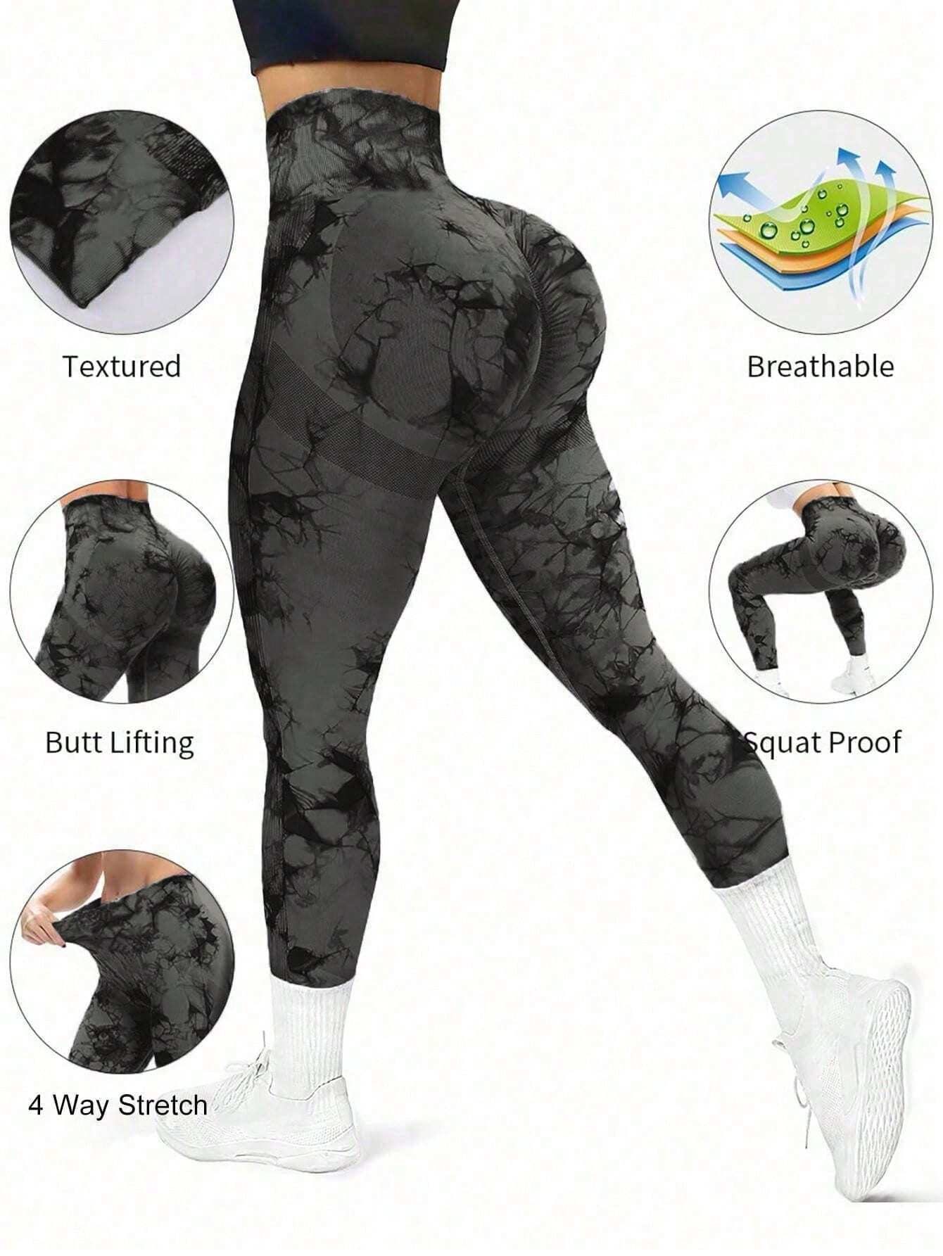 Yoga Basic Leggings de yoga moldeadores sin costuras de cintura alta para mujer (2pcs) - Imagen 5