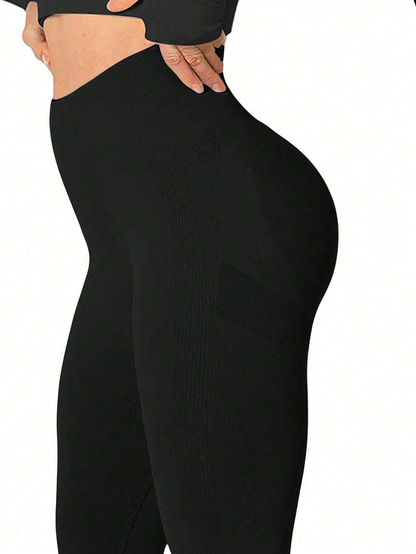 Yoga Basic Leggings de yoga moldeadores sin costuras de cintura alta para mujer (2pcs) - Imagen 2