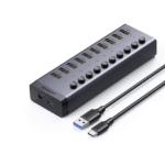 UGREEN - HUB USB 3.0 de 10 Puertos con Interruptores y Cable Tipo-C a A CM482/30779