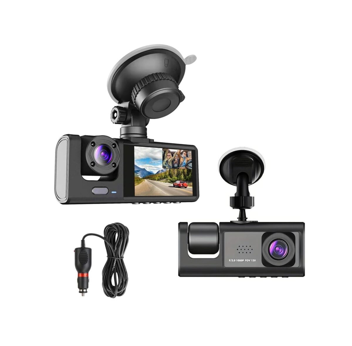 Cámara de tablero dual para coche delantera e interior Dash Cam grabadora de video de seguridad con audio 1080P - Imagen 1