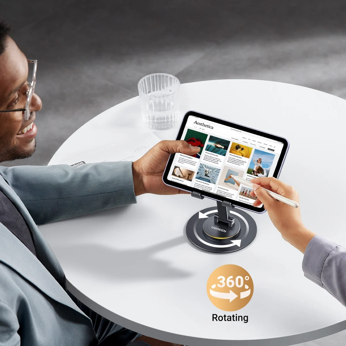 UGREEN Soporte Ajustable LP805 para Teléfonos y Tablets | Base Giratoria 360° - Imagen 5