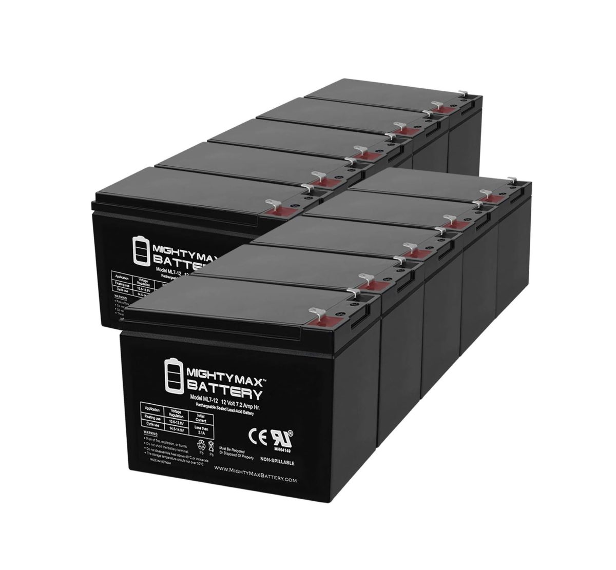 Baterías Mighty Max ML7-12 – 12V 7.2Ah SLA Selladas, Recargables - Imagen 1