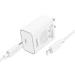 Hoco – Set de Cargador Rápido C143 ⚡ PD 20W con Puerto USB-C + Cable C a iPhone - Imagen 3