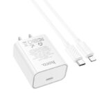 Hoco – Set de Cargador Rápido C143 ⚡ PD 20W con Puerto USB-C + Cable C a iPhone - Imagen 2